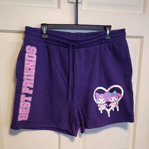 Purple Shorts with Cartoon Print